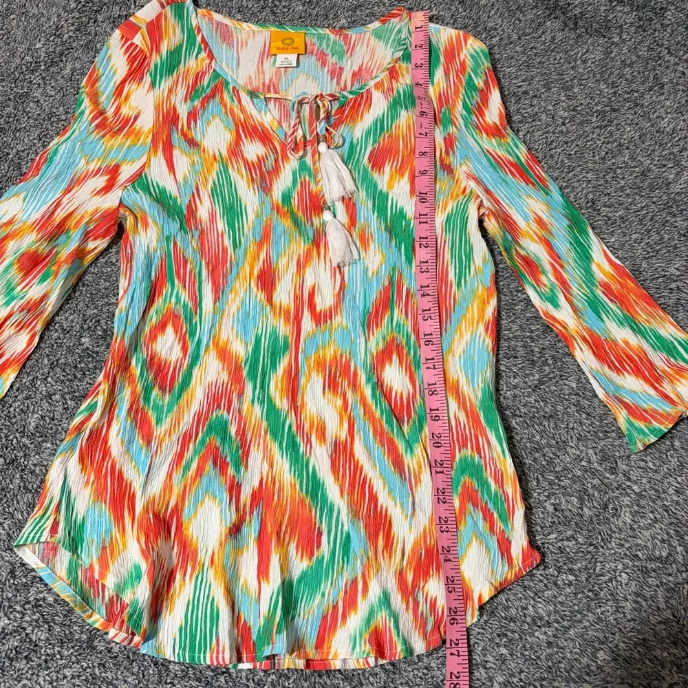 Ruby Rd Colorful Geometric Print Blouse Size XL - Picture 8 of 11